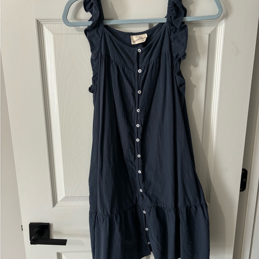 Universal Thread Dark Blue Button-Front Top
